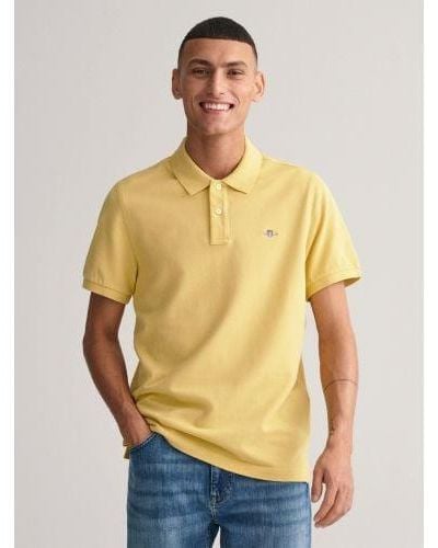GANT Dusty Regular Fit Shield Polo Shirt - Yellow