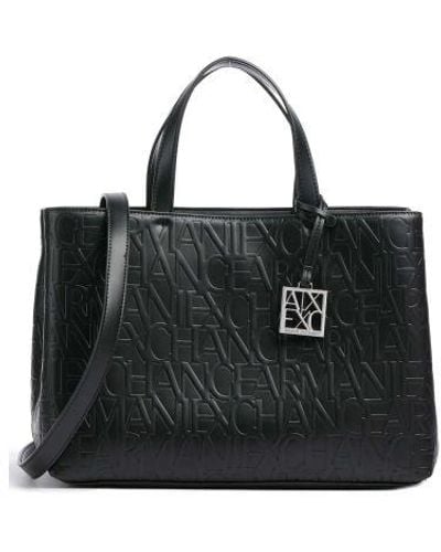 Armani Exchange Medium Open Shopping Bag - Black