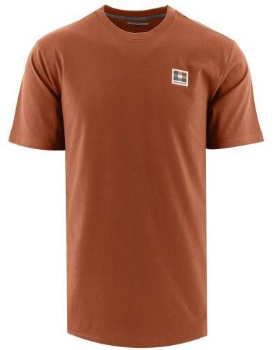 Aquascutum Rust Active Club Check Patch T-Shirt - Brown