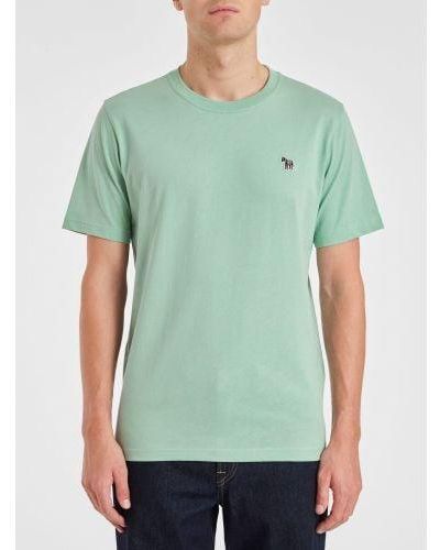 Paul Smith Pastel Regular Fit Zebra Badge T-Shirt - Green