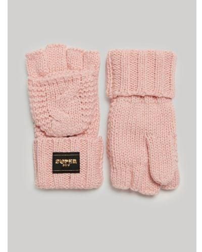 Superdry Fleck Cable Knit Glove - Pink