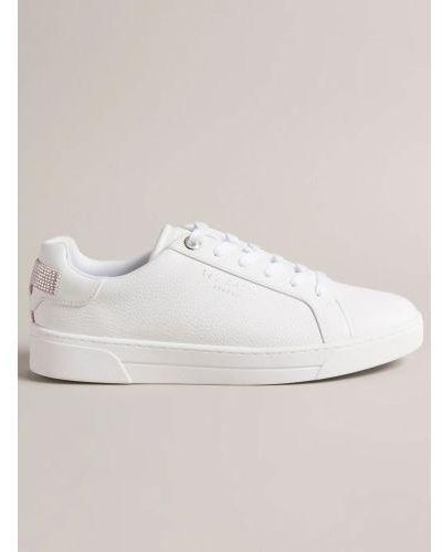 Ted Baker Arpele Crystal Detail Cupsole Trainer - White