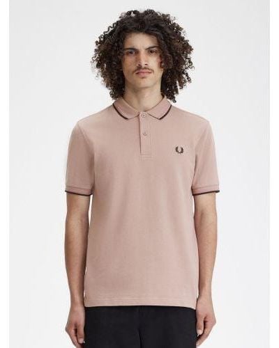 Fred Perry Dark Dusty Rose Twin Tipped Polo Shirt - Pink