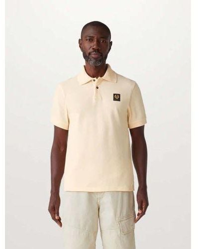 Belstaff Sand Cotton Pique Polo Shirt - Natural