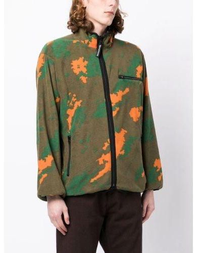 BBCICECREAM Camo Print Reversible Fleece Jacket - Green