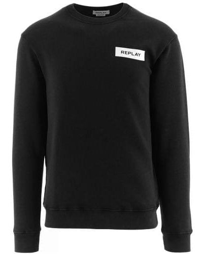 Replay Organic Cotton Crew Neck Sweatshirt - Black
