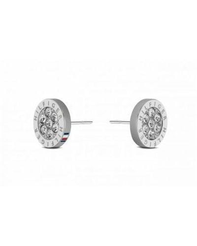 Tommy Hilfiger Steel Crystal Earring - Metallic