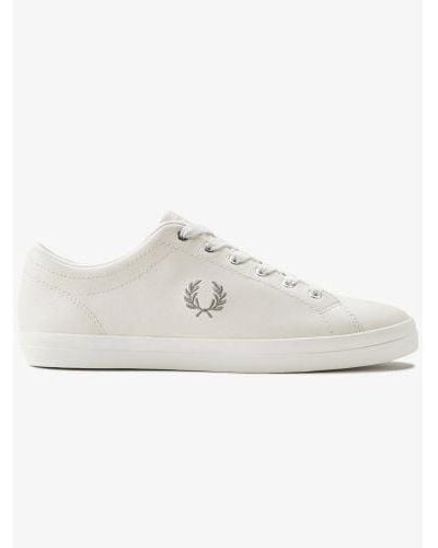Fred Perry Porcelain Warm Baseline Leather Trainer - White