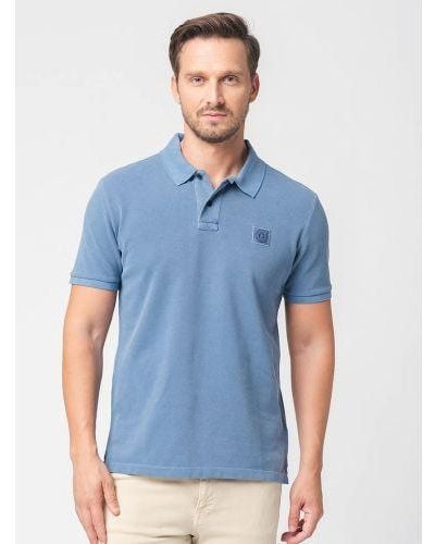 Guess Lily Washed Short Sleeve Polo Shirt - Blue