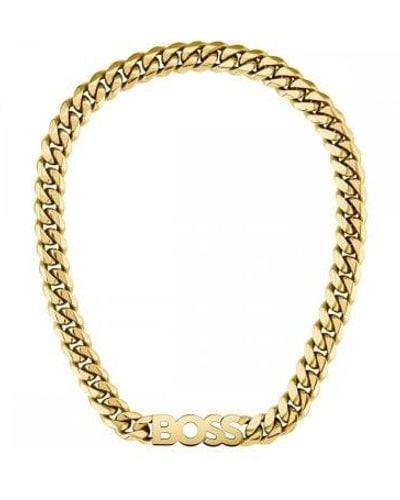 BOSS Logo Necklace - Metallic