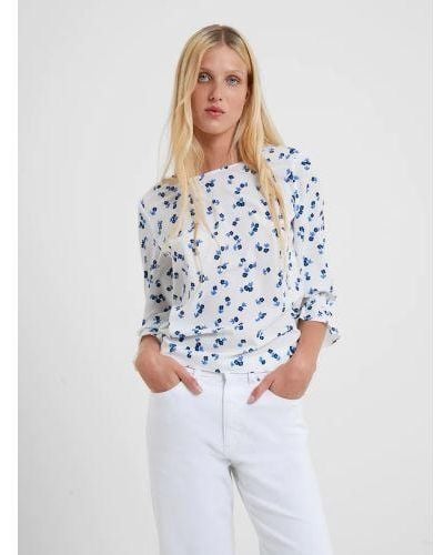 French Connection Summer Betsy Crepe Light Blouse - Blue