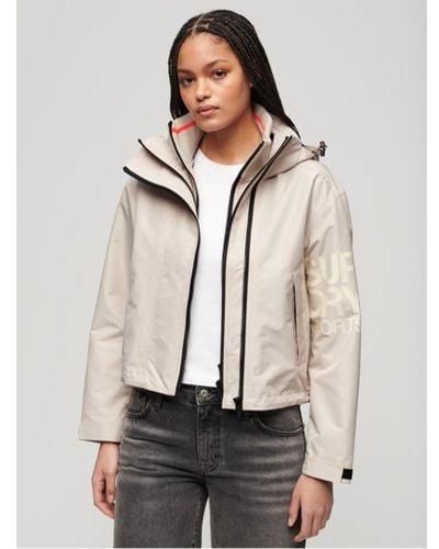 Superdry Chateau Embroidered Hooded Windbreaker Jacket - Natural