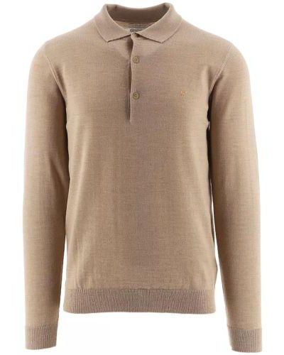 Farah Light Glenarm Merino Wool Polo Shirt - Natural