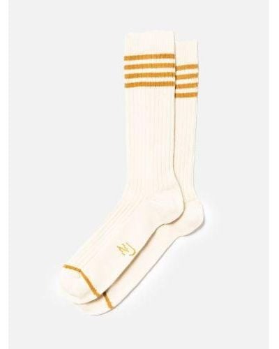Nudie Jeans Ochre Stripe Tennis Sock - Metallic