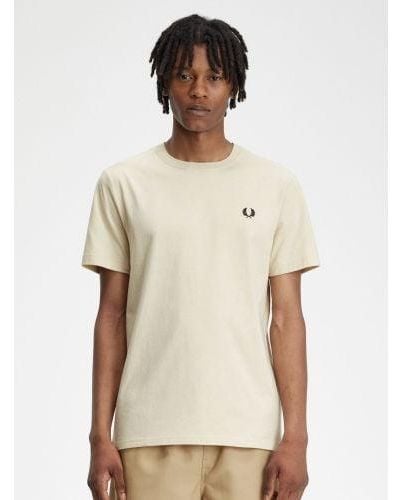Fred Perry Oatmeal Crew Neck T-Shirt - Natural
