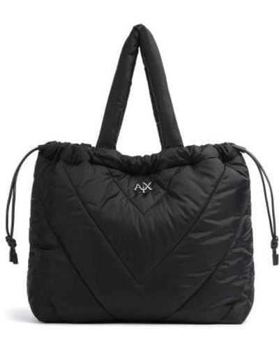 Armani Exchange Large Shopping Bag - Black