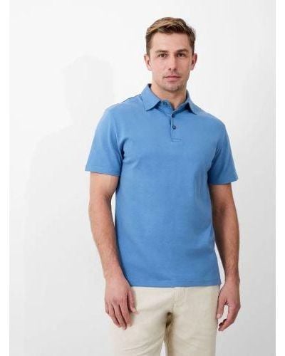 French Connection Steel Button Placket Polo Shirt - Blue