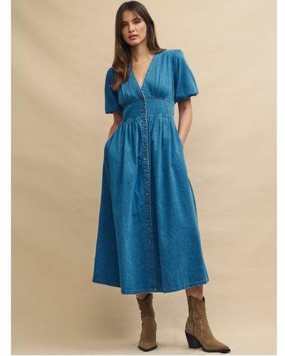 Nobody's Child Denim Starlight Midi Dress - Blue