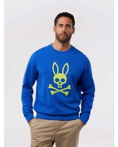 Psycho Bunny Surf The Web Posen Matte Graphic Sweatshirt - Blue