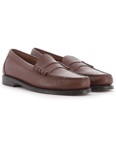 G.H. Bass & Co. Mid Textured Leather Weejuns Larson Penny Loafer - Brown
