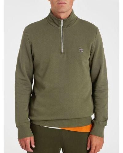 Paul Smith Regular Fit Half Zip Sweatshirt - Green