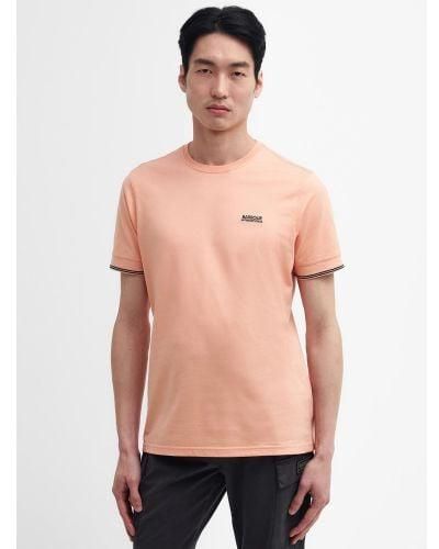 Barbour Peach Nectar Philip Tip Cuff T-Shirt - Pink