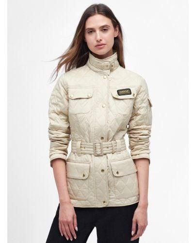 Barbour Taupe Pearl Quilted Jacket - Natural
