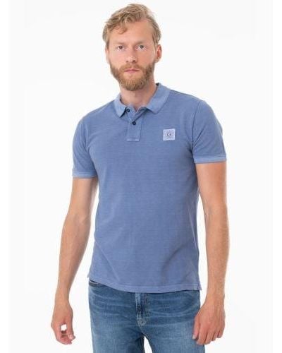 Guess Nordic Sea Es Washed Polo Shirt - Blue