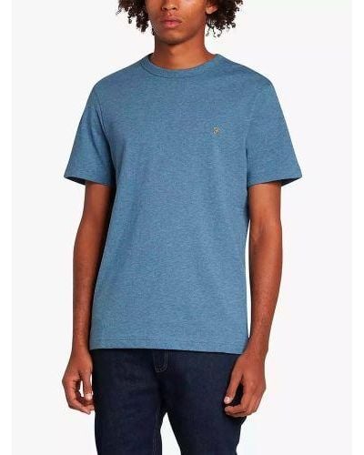 Farah Denim Marl Danny T-Shirt - Blue