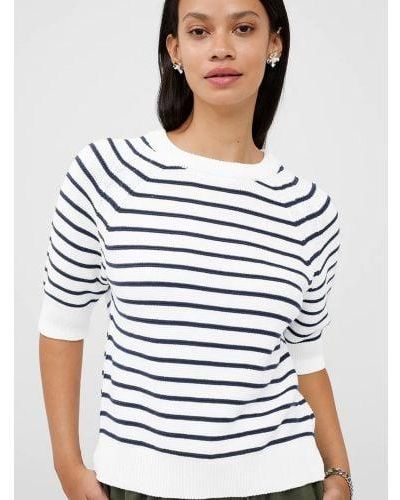 French Connection Summer Utility Lily Mozart Stripe Short Jumper - White