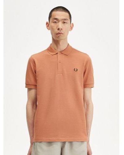 Fred Perry Light Rust Night Plain Polo Shirt - Brown