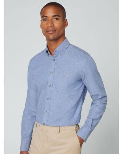 Hackett Multi Trim Flannel Shirt - Blue