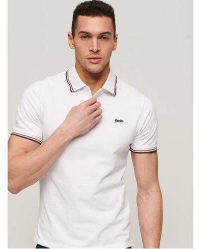 Superdry Optic Vintage Tipped Polo Shirt - White