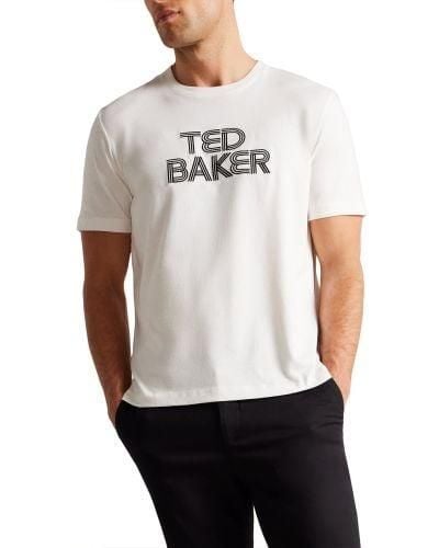 Ted Baker Regular Fit Branded T-Shirt - White