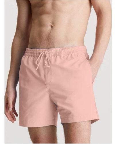 Calvin Klein Pale Rosette Core Logo Tape Swim Short - Pink