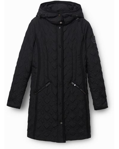 Desigual Padded Coat Hood - Black