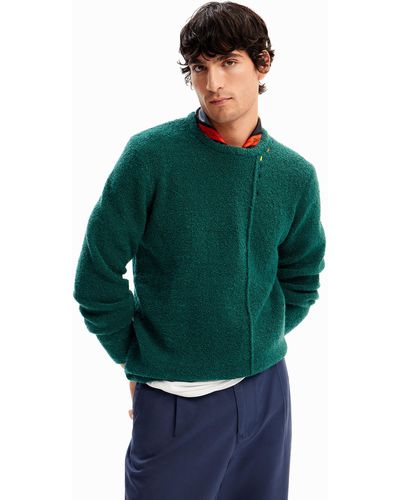Desigual Wool Texture Pullover - Green