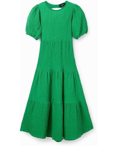 Desigual Back Neckline Midi Dress - Green