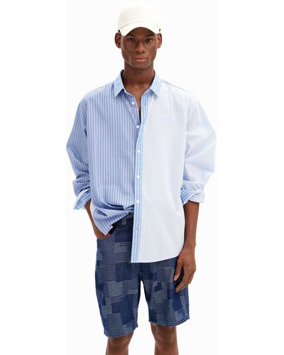 Desigual Double Pinstripe Shirt - Blue