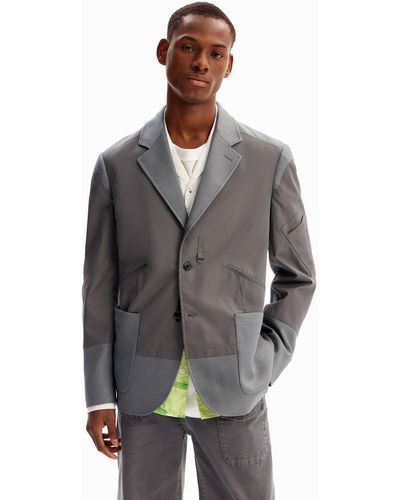 Desigual Hybrid Pockets Blazer - Grey