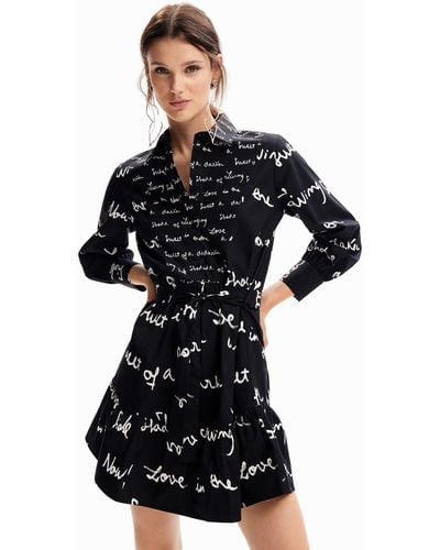 Desigual Short Message Tunic Dress - Black