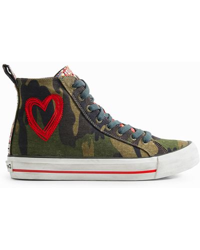 Desigual High-top Trainers Embroidered - Green