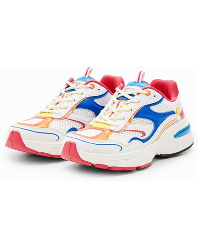 Desigual Patchwork Running Trainers - Blue