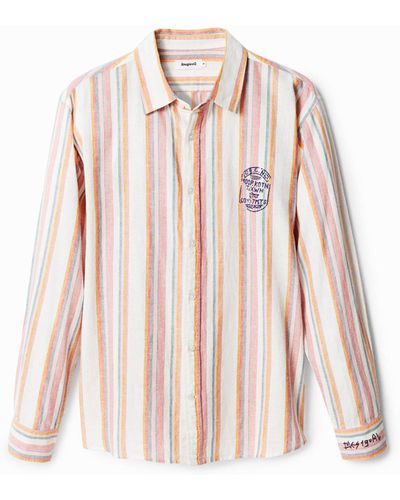 Desigual Long-sleeve Striped Shirt - Pink