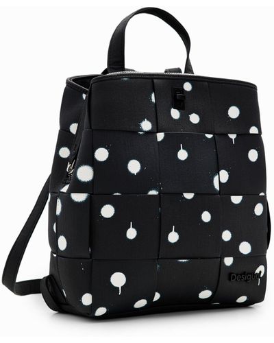 Desigual S Woven Droplets Backpack - Black