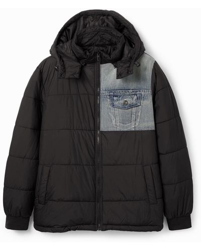 Desigual Padded Denim Jacket - Black