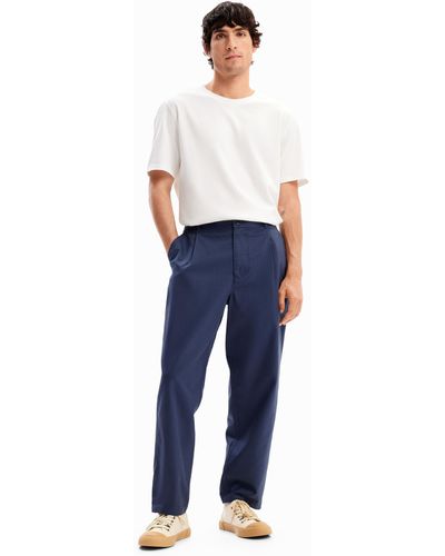 Desigual Tapered Chino Trousers - Blue