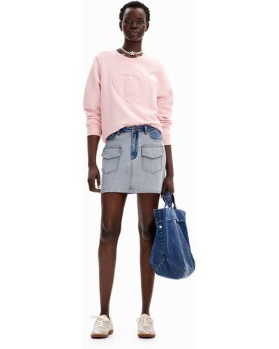 Desigual Denim Pockets Mini Skirt - Blue