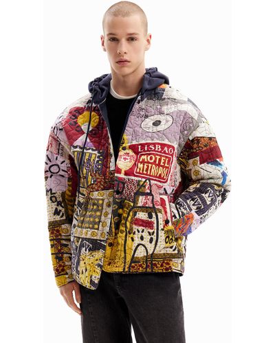 Desigual Reversible Patchwork Quilted Jacket - Multicolour