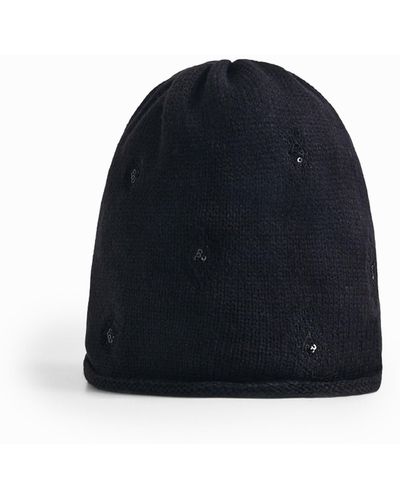 Desigual Knit Skullcap Hat - Blue